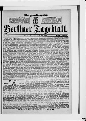 Berliner Tageblatt und Handels-Zeitung on Jul 4, 1889