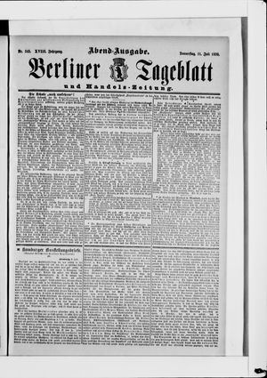 Berliner Tageblatt und Handels-Zeitung vom 11.07.1889