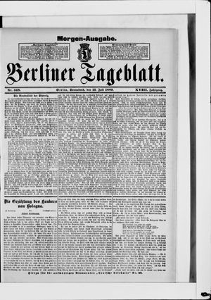 Berliner Tageblatt und Handels-Zeitung vom 13.07.1889