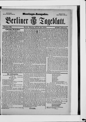 Berliner Tageblatt und Handels-Zeitung vom 15.07.1889