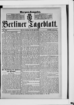 Berliner Tageblatt und Handels-Zeitung on Jul 19, 1889