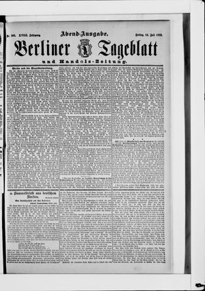 Berliner Tageblatt und Handels-Zeitung on Jul 19, 1889