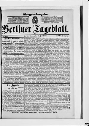 Berliner Tageblatt und Handels-Zeitung vom 21.07.1889