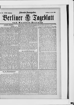 Berliner Tageblatt und Handels-Zeitung on Jul 23, 1889