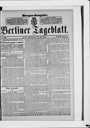 Berliner Tageblatt und Handels-Zeitung vom 24.07.1889