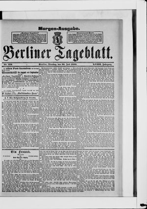 Berliner Tageblatt und Handels-Zeitung vom 30.07.1889