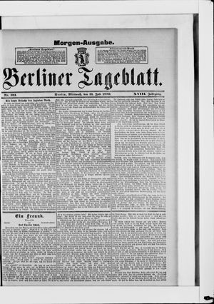 Berliner Tageblatt und Handels-Zeitung vom 31.07.1889