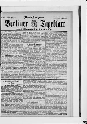 Berliner Tageblatt und Handels-Zeitung vom 03.08.1889