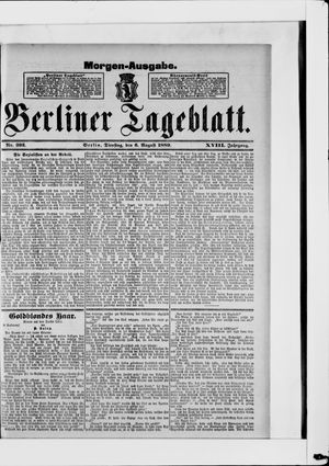 Berliner Tageblatt und Handels-Zeitung on Aug 6, 1889