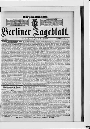 Berliner Tageblatt und Handels-Zeitung vom 08.08.1889