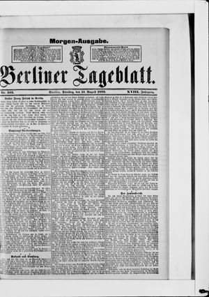 Berliner Tageblatt und Handels-Zeitung vom 13.08.1889