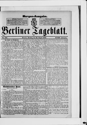 Berliner Tageblatt und Handels-Zeitung on Aug 20, 1889