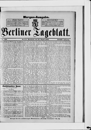 Berliner Tageblatt und Handels-Zeitung vom 24.08.1889
