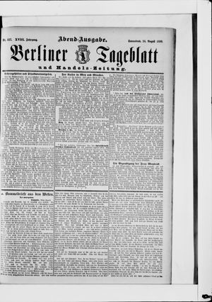 Berliner Tageblatt und Handels-Zeitung vom 24.08.1889