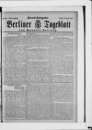 Berliner Tageblatt und Handels-Zeitung vom 27.08.1889