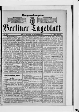 Berliner Tageblatt und Handels-Zeitung vom 28.08.1889