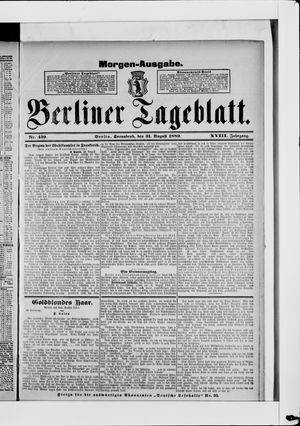 Berliner Tageblatt und Handels-Zeitung vom 31.08.1889