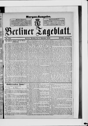 Berliner Tageblatt und Handels-Zeitung vom 03.09.1889