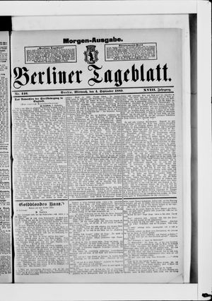 Berliner Tageblatt und Handels-Zeitung vom 04.09.1889