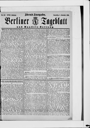 Berliner Tageblatt und Handels-Zeitung vom 06.09.1889