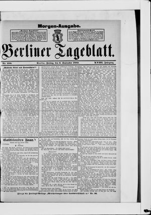 Berliner Tageblatt und Handels-Zeitung vom 07.09.1889
