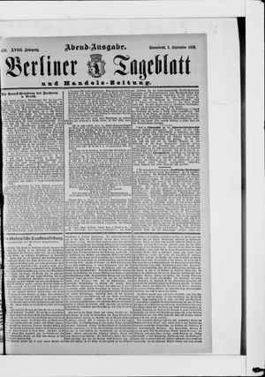 Berliner Tageblatt und Handels-Zeitung vom 08.09.1889