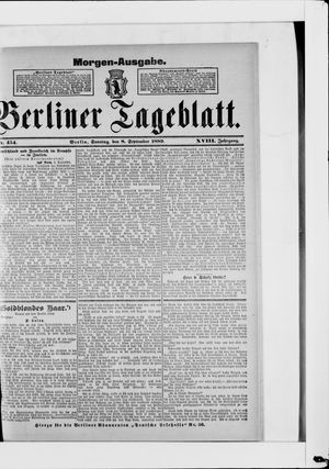 Berliner Tageblatt und Handels-Zeitung vom 09.09.1889
