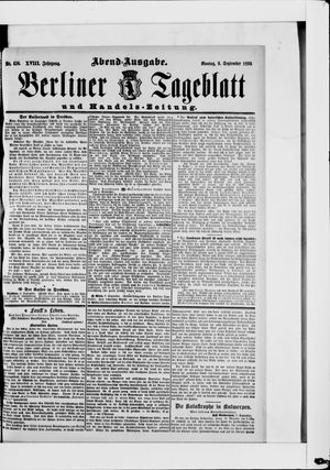 Berliner Tageblatt und Handels-Zeitung vom 10.09.1889