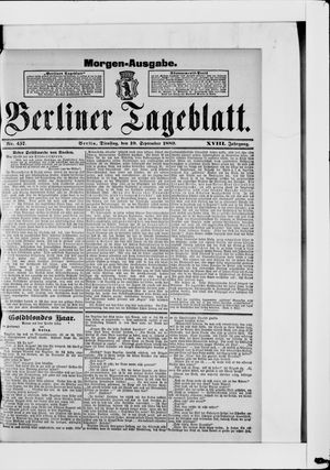 Berliner Tageblatt und Handels-Zeitung vom 11.09.1889