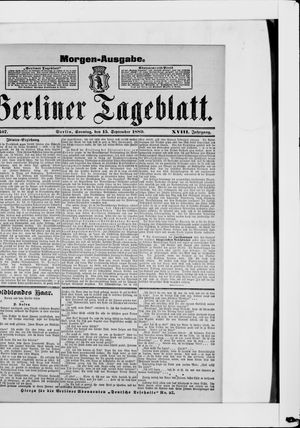 Berliner Tageblatt und Handels-Zeitung vom 16.09.1889