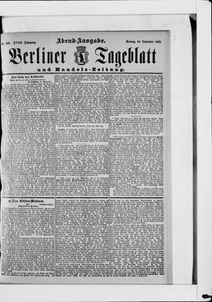 Berliner Tageblatt und Handels-Zeitung vom 17.09.1889