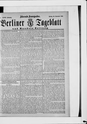 Berliner Tageblatt und Handels-Zeitung vom 20.09.1889