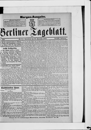 Berliner Tageblatt und Handels-Zeitung vom 21.09.1889