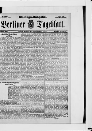 Berliner Tageblatt und Handels-Zeitung vom 23.09.1889