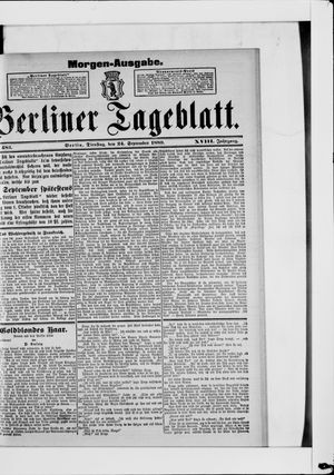 Berliner Tageblatt und Handels-Zeitung on Sep 24, 1889