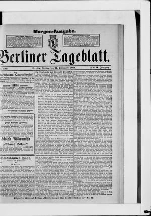 Berliner Tageblatt und Handels-Zeitung vom 27.09.1889