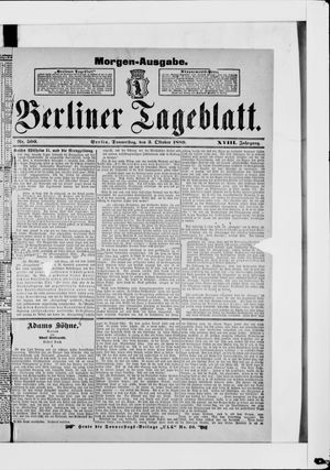 Berliner Tageblatt und Handels-Zeitung vom 03.10.1889