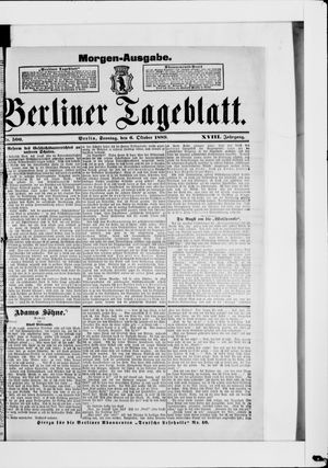 Berliner Tageblatt und Handels-Zeitung vom 06.10.1889
