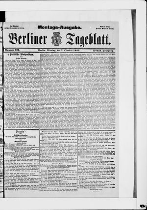 Berliner Tageblatt und Handels-Zeitung vom 07.10.1889