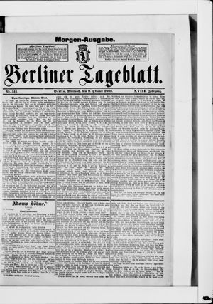 Berliner Tageblatt und Handels-Zeitung vom 09.10.1889