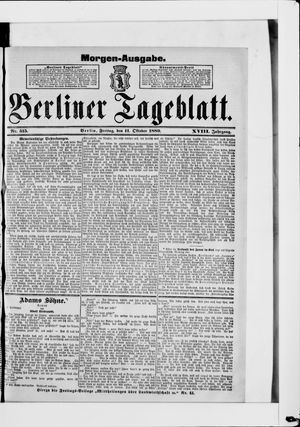 Berliner Tageblatt und Handels-Zeitung vom 11.10.1889