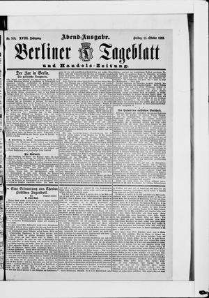 Berliner Tageblatt und Handels-Zeitung vom 11.10.1889