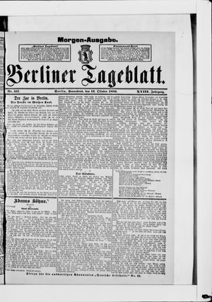 Berliner Tageblatt und Handels-Zeitung vom 12.10.1889
