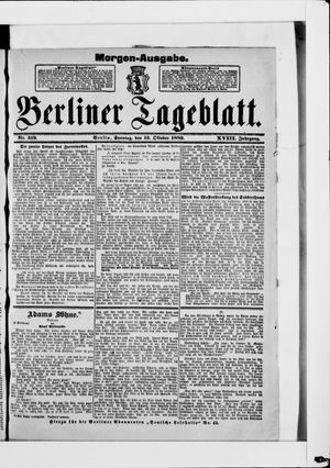 Berliner Tageblatt und Handels-Zeitung vom 13.10.1889