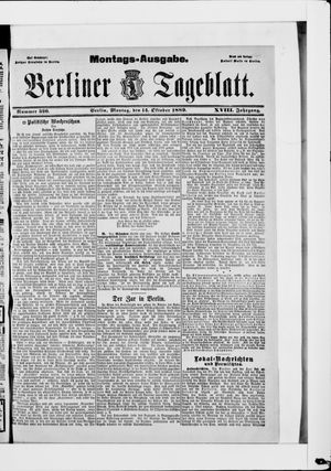 Berliner Tageblatt und Handels-Zeitung vom 14.10.1889