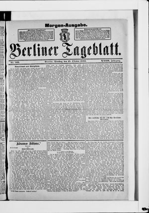Berliner Tageblatt und Handels-Zeitung vom 15.10.1889
