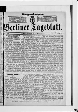 Berliner Tageblatt und Handels-Zeitung vom 19.10.1889