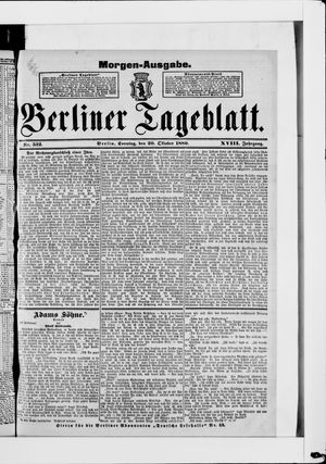 Berliner Tageblatt und Handels-Zeitung vom 20.10.1889