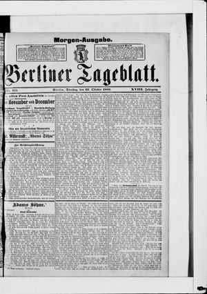 Berliner Tageblatt und Handels-Zeitung on Oct 22, 1889