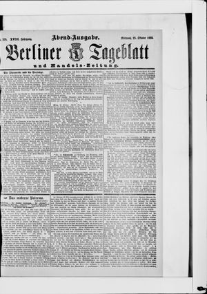 Berliner Tageblatt und Handels-Zeitung vom 23.10.1889